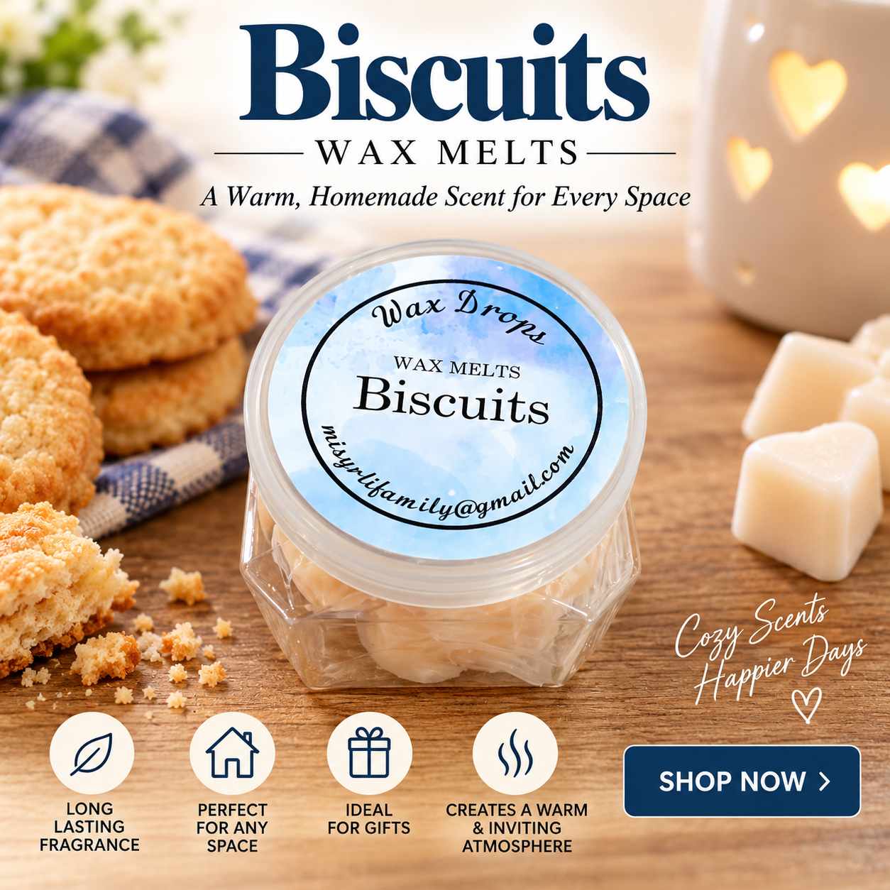 Handmade Wax Melts: Biscuits