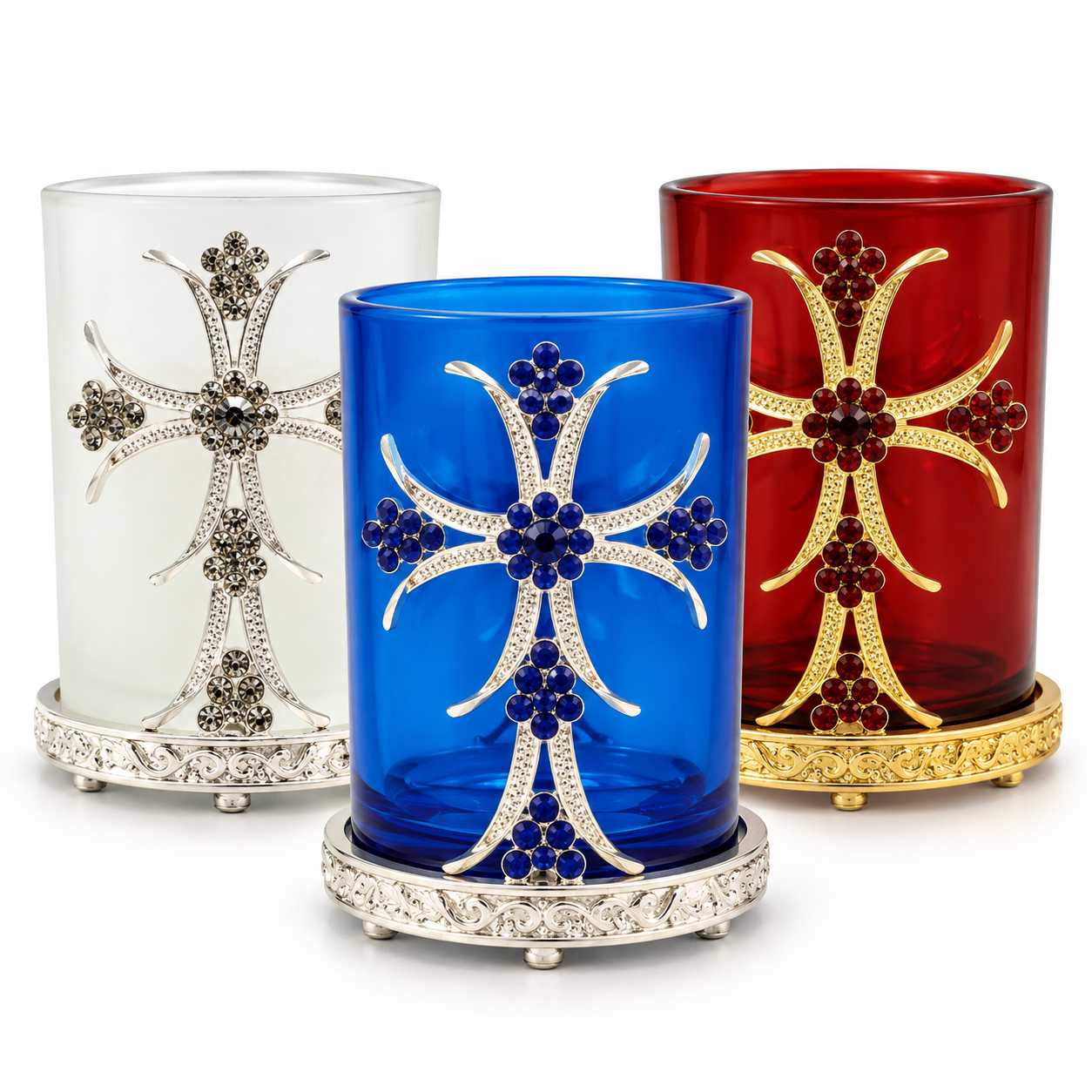 Orthodox Vigil Oil Lamp (Blue)