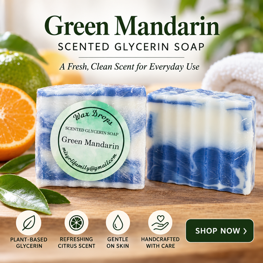 Handmade Scented Glycerin Soap: Green mandarin.
