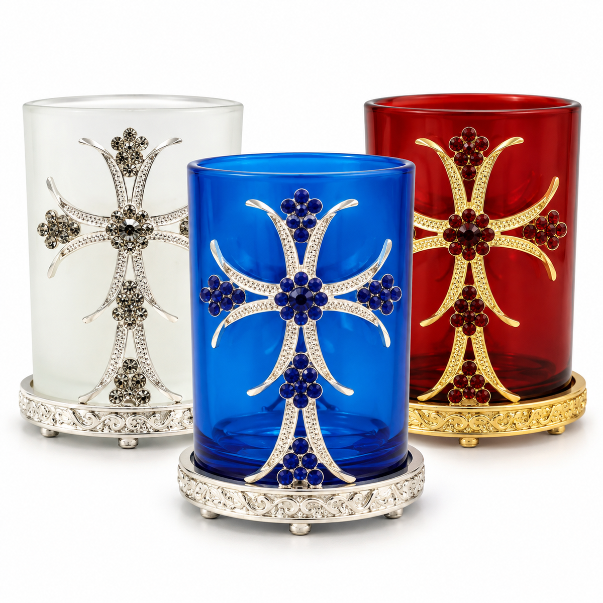 Orthodox Vigil Oil Lamp (Blue)