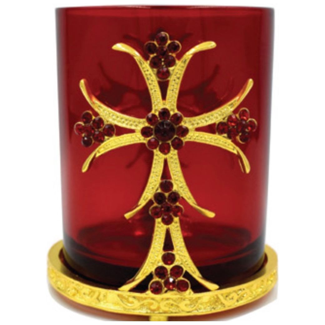 Orthodox Vigil Oil Lamp (red)